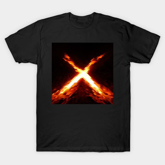 Fiery rays on black background T-Shirt by IrinaGuArt